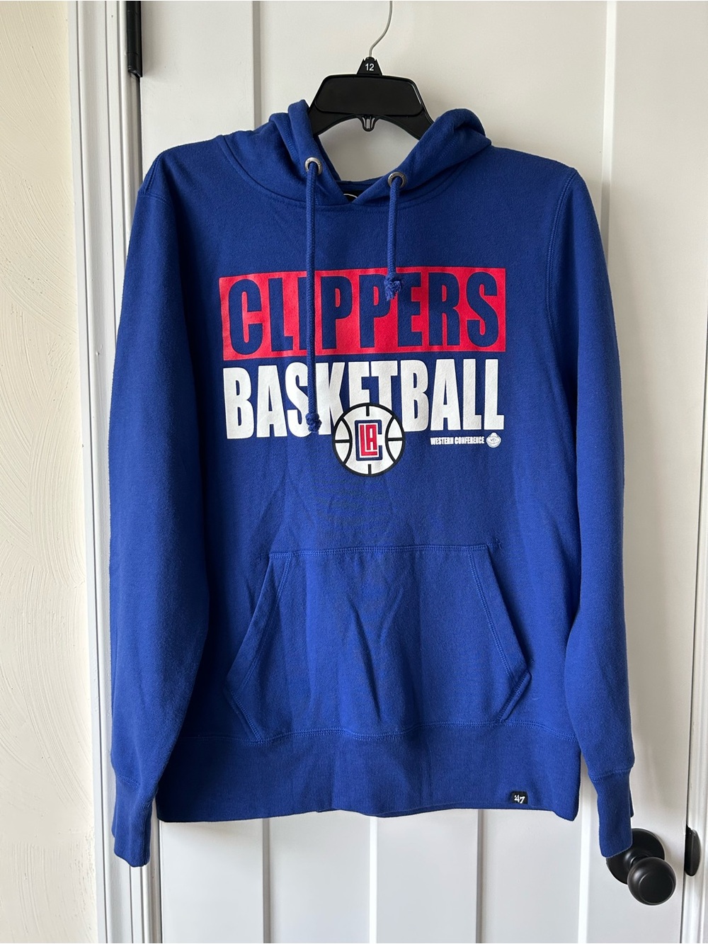 47 LA Clippers Royal Blue Pullover Hoodie with Red & White Graphics